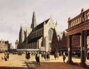 The Marketplace and Church at Haarlem - Gerrit Adriaensz Berckheyde