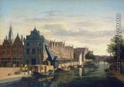 The Weigh-House and Crane on the Spaarne at Haarlem - Gerrit Adriaensz Berckheyde