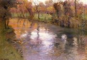 An Orchard On The Banks Of A River - Fritz Thaulow
