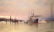 A View Of New York Harbor - Cornelis Christiaan Dommelshuizen