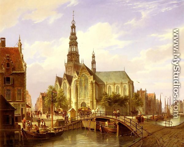 A Capriccio View Of Amsterdam - Cornelis Christiaan Dommelshuizen