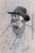 Portrait Of Thomas Carlyle, Seated, Half-Length, Wearing A Hat - Walter Greaves