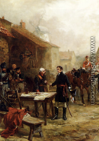 Wellington And Blucher Meeting Before The Battle Of Waterloo - Robert Alexander Hillingford