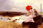 Au Bord De La Plage Sur Un Rocher (On a Rock by the Seashore) - Ernest Ange Duez