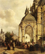 Figures At The Entrance Of The St. Stevens Church, Nijmegen - Elias Pieter van Bommel