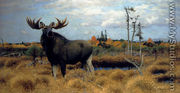 Elks In A Marsh Landscape - Wilhelm Kuhnert