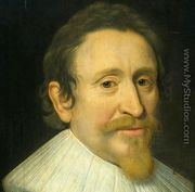 Portrait of Hugo de Groot [detail #1] - Michiel Jansz. van Miereveld