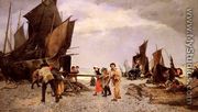 Au cabestan (With the capstan (Memories of the Port)) (or Souvenir D'yport) - Louis Robert Carrier-Belleuse