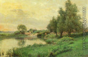 Pecheur au bord de la riviere (Fisher by the river) - Alfred Renaudin