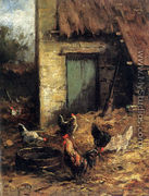 Poultry In A Farmyard - Carl Jutz