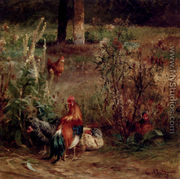 Poultry In The Undergrowth - Carl Jutz
