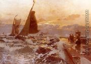 Sailing Ships Returning In Heavy Seas - Heinrich Petersen-Angeln