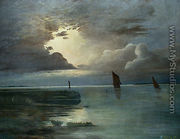 Sonnenuntergang am Meer mit aufziehendem Gewitter (Sunset at the Sea with Thunderstorm) - Andreas Achenbach