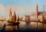 Trading Vessels In The Bacino Di San Marco, Venice - Joaquin Miro