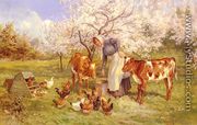 Feeding Time In The Orchard - Claude Cardon