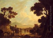 A Capriccio Landscape With The Temple Of The Sibyl At Tivoli And The Broken Bridge At Narni - Richard Wilson