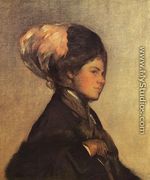 The Pink Feather (or The Brown Veil) - Joseph Rodefer DeCamp
