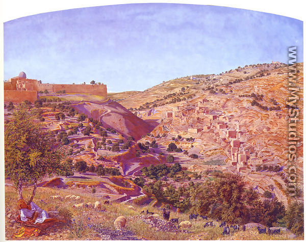 Jerusalem and the Valley of Jehoshaphat from the Hill of Evil Counsel - Thomas B. Seddon