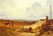 A Shepherd and his Flock - Auguste Bonheur