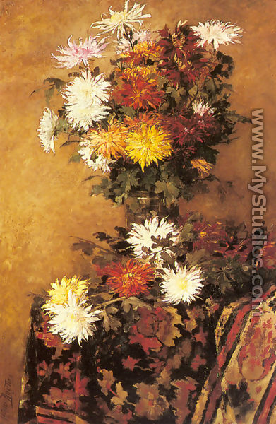 A Vase of Chrysanthemums - Alfred Ruytinx