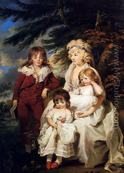 Portrait Of The Hon. Juliana Talbot, Mrs Michael Bryan (1759-1801), With Her Children Henry, Maria And Elizabeth - James Ward