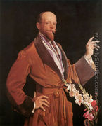 Self-Portrait with Gladioli - George Lambert