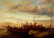 Italian Fishing Vessels at Dusk - Adolphe Monticelli