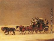 The Derby and London Royal Mail on the Open Road in Winter - Henry Thomas Alken