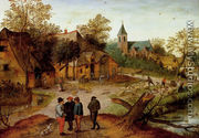 A Village Landscape With Farmers - Pieter The Younger Brueghel