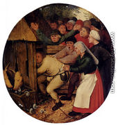 Pushed Into The Pig Sty - Pieter The Younger Brueghel