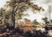 Wooded Landscape with Water Mill - Meindert Hobbema