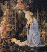 The Adoration with the Infant St. John the Baptist and St. Bernard - Filippino Lippi