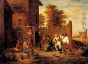 Peasants merrying outside an inn - David The Younger Teniers