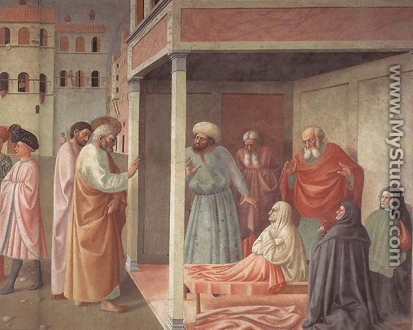 Healing of the Cripple and Raising of Tabatha (right view) - Tommaso Masolino (da Panicale)