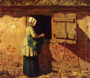 A Peasant Woman By A Barn - Anton Mauve
