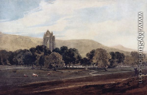 Distant View of Guisborough Priory, Yorkshire - Thomas Girtin