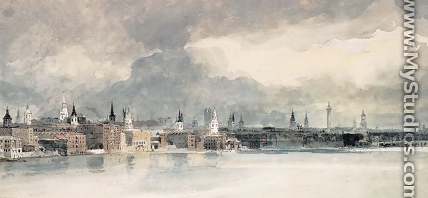 Study for the Eidometropolis: the Thames from Queenhithe to London Bridge - Thomas Girtin