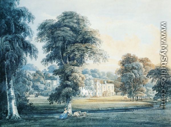 Chalfont House, Buckinghamshire, with a Shepherdess - Thomas Girtin