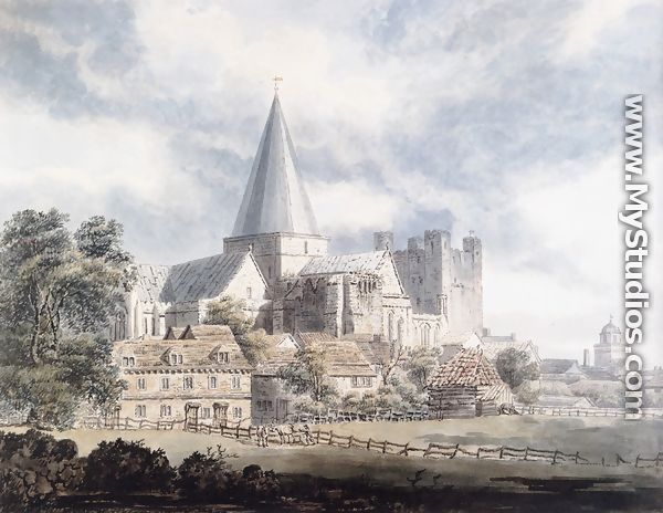 Rochester Cathedral and Castle, from the North-East - Thomas Girtin