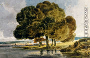 Trees On A Riverbank - Thomas Girtin