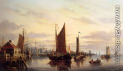 A View Of The IJ, Amsterdam, With Various Shipping Near Het Slagthuys - Johannes Hilverdink