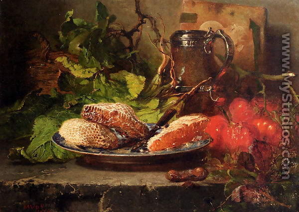 Still Life With Honeycombs On A Plate - Maria Vos