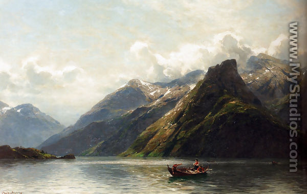 Summer: Fishing On A Norwegian Fjord - Karl August Heinrich Ferdinand Oesterley