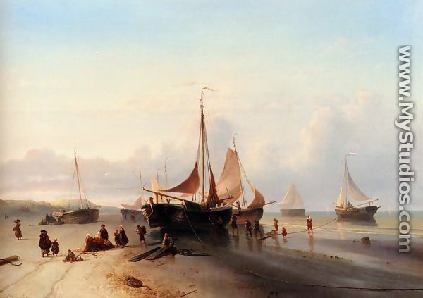 Moored Fishing Fleet On The Beach Of Scheveningen - Mauritz Verveer