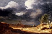 A dune landscape with travellers on a path - Pieter de Molyn