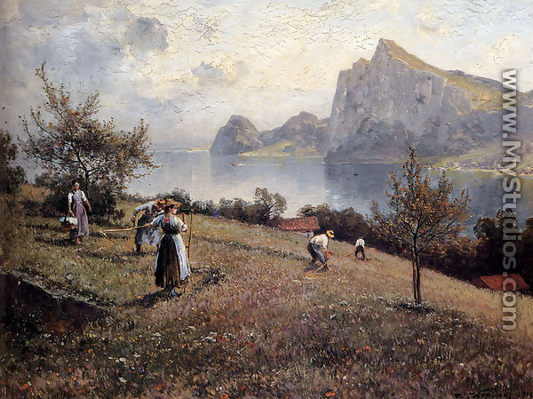 Harvesters By The Chiemsee - Joseph Wopfner