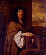 Portrait Of A Man Holding A Portrait - Charles Alphonse Du Fresnoy