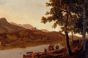 Nobles Disembarking Along The Banks Of A River - Alexandre-Louis-Robert-Millin Duperreux