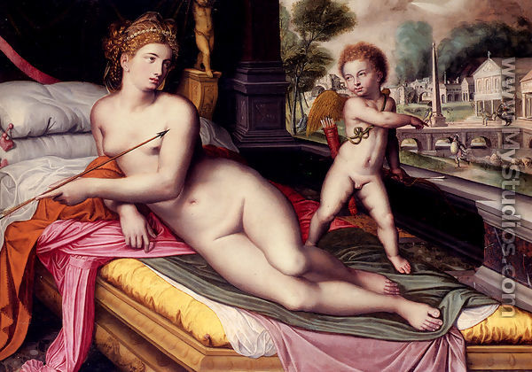 Venus And Cupid - Willem Adriaensz Key