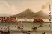Naples, A View Of The Bay Taken From Posillipo Looking Towards Mount Vesuvius - detail - Juan Ruiz